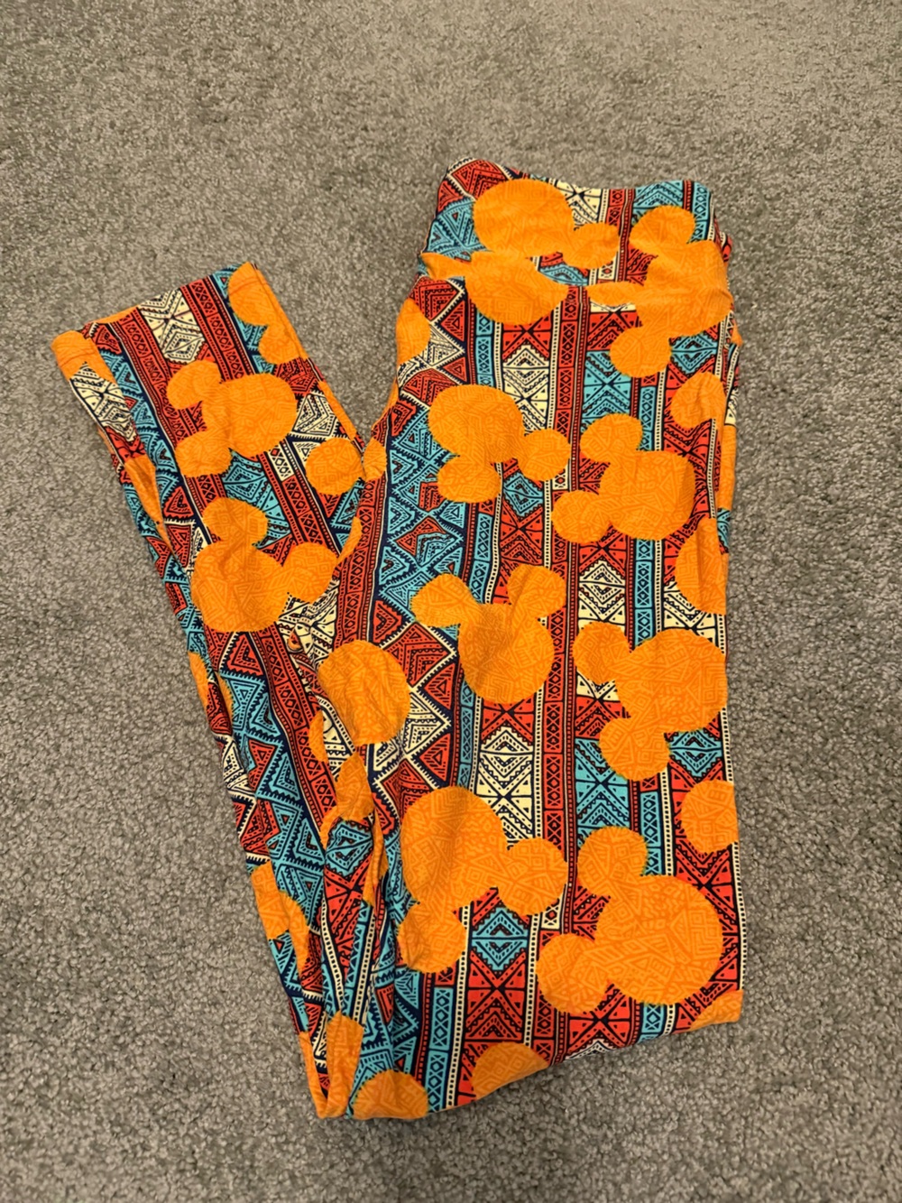 Orange Mickey Full Length Leggings